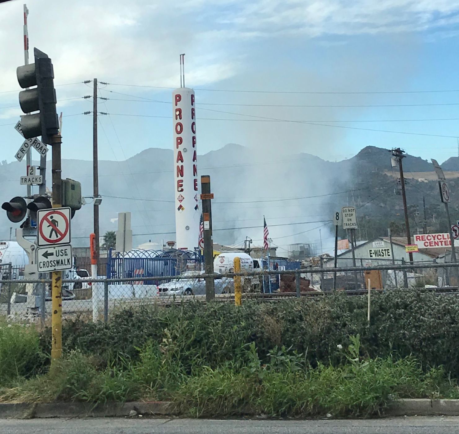 smoldering Atwater Village recycling yard fire.